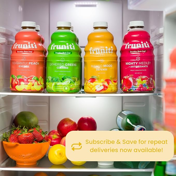 Fruniti Mango Smoothie Mix - Immunity + Antioxidants - No Sugar Added - Vitamin C Zinc &amp Echinacea - Pineapple Apple Banana Mango Purée - Makes 24 Smoothies