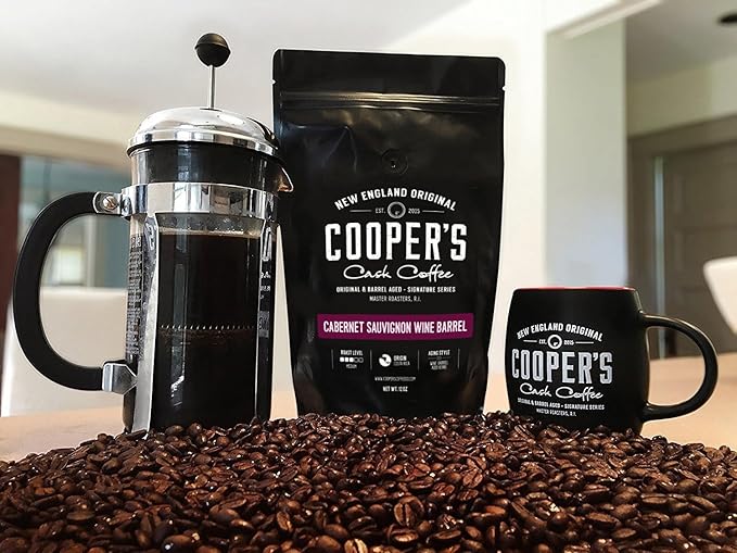 Cabernet Sauvignon Wine Barrel Aged Coffee | Costa Rica Beans Incredibly Complex &amp Smooth Roasted Fresh - Whole bean 12oz Bag