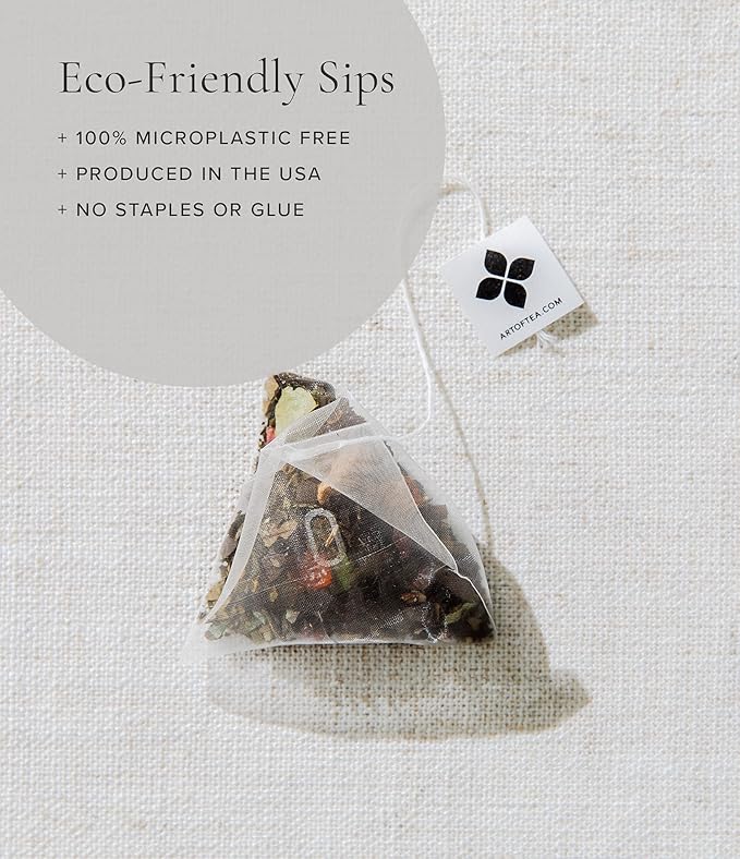 Art of Tea | Caffeine Free Assorted Tea bags Sampler | Naturally Decaf Tea Herbal Tea 50 Count Pyramid Tea Bag Sachet
