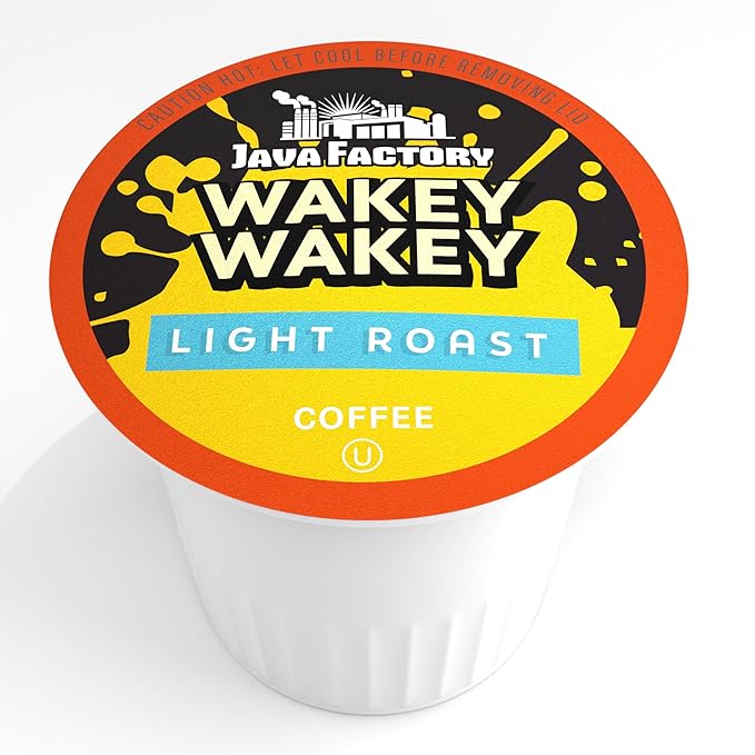 Java Factory Coffee Pods Light Roast Coffee Compatible with K Cup Brewers Including 2.0 Wakey Wakey 80 Count