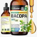 BIO KRAUTER® Bacopa Monnieri - Liquid Drops Bacopa Extract (Brahmi Powder) 650 mg per Serving 4 Fl.Oz 56-Day Supply - Pure Vegan Brain Supplement Supports Calm Focus &amp Memory - Alcohol &amp Sug