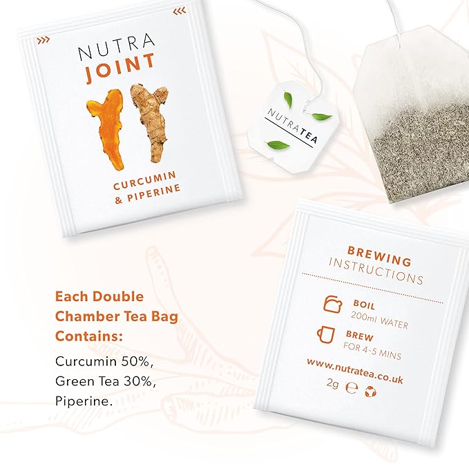 NUTRAJOINT - Joint Care Tea | Arthritis Tea | Joint Flexibility Tea - Relief of Painful Joints - 60 Enveloped Tea Bags - by Nutra Tea - Herbal Tea - (3 Pack)