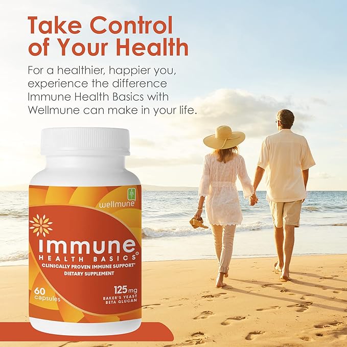 Ultra Strength Immunity - Clinically Proven Immune Support - Wellmune Highly Purified Beta Glucan - Gluten-Free Non-allergenic Non-GMO and Vegan Capsules - 60 Capsules 125 mg