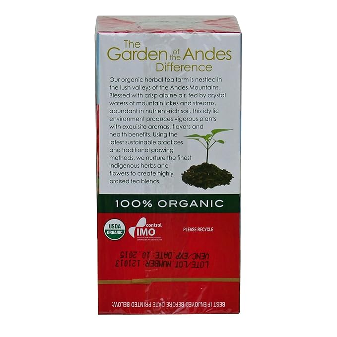 Garden of the Andes Herbal Organic Decaf Rosehip and Hibiscus Hot Tea Bags 0.9 oz 20 Count (Pack of 3)