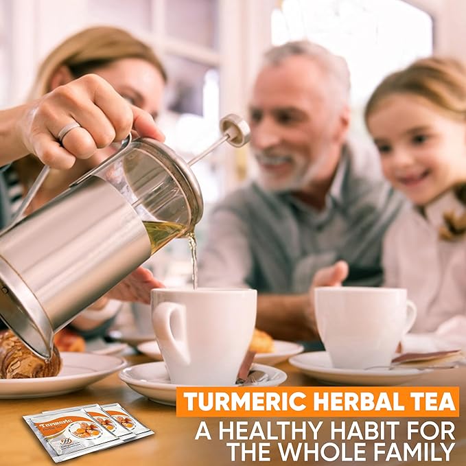 HERBOGANIC Turmeric Herbal Tea - Digestion Support and Immune Boost | Refreshing and Delicious Blend | Natural Ingredients | 120 Tea Bags