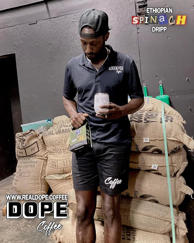 Dope Coffee Ethiopian Dripp Medium Roast Ground Coffee 12oz Sidamo Region 100% Arabica Coffee 12oz