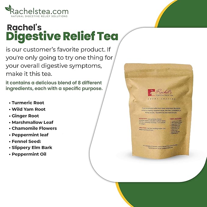 (120 Bags/240 Cups) Rachel’s Tea: Turmeric Wild Yam Ginger Marshmallow Chamomile Peppermint Fennel Slippery Elm