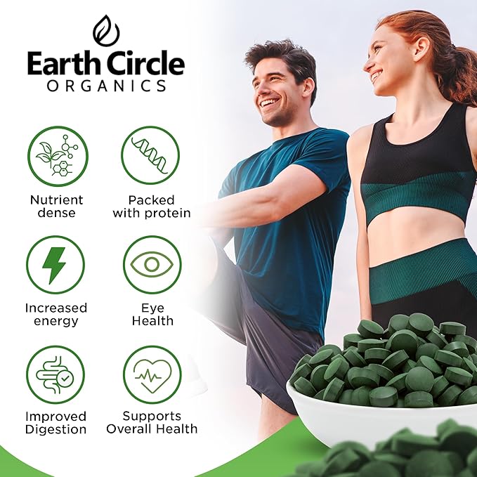 Premium Organic Chlorella / Spirulina Tablets 1000 Count (50/50) | Vegan Kosher Green Algae Superfood | Cracked Cell Wall for Maximum Absorption | High in Protein Iron Chlorophyll - Pack of 3