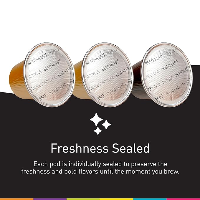 Bestpresso Coffee for Nespresso Original Machine 120 Aluminum pods Certified Genuine Espresso Variety Pack CaramelVanilla and Chocolate