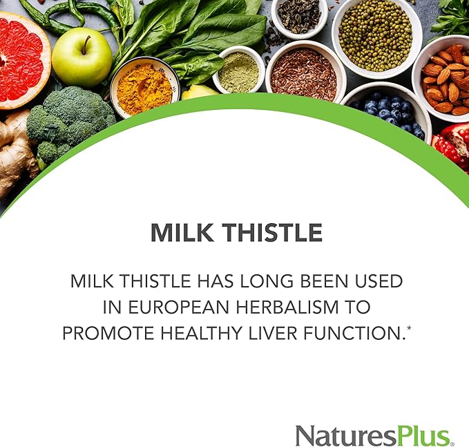 NaturesPlus Herbal Actives Milk Thistle Extended Release - 30 Tablets - Non-GMO Vegetarian Gluten Free - 30 Servings