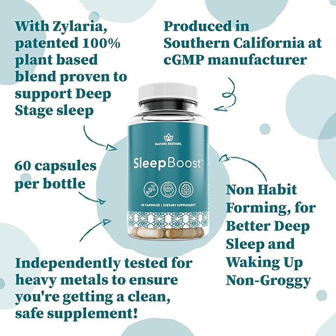 SleepBoost™ formulated with Zylaria™. May Support a Sense of Calm Through Natural Neuro Pathways