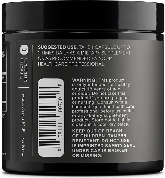 Toniiq Maca Root - Ultra High Potency 20:1 Extract - Black Red and Yellow Maca Complex - Single Origin Wildcrafted &amp Highly Concentrated - Third-Party Lab Tested - 90 Capsules