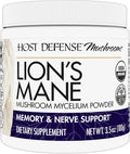 Host Defense Lion's Mane Powder - Brain Health Support Supplement - Mushroom Supplement to Support Focus &amp Memory Function - Immune &amp Nervous System Support Supplement - 3.5 oz (66 Servings)*