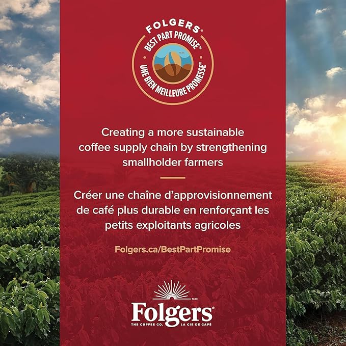 Folgers Classic Roast Medium Dark Roast Ground Coffee 816g Canister