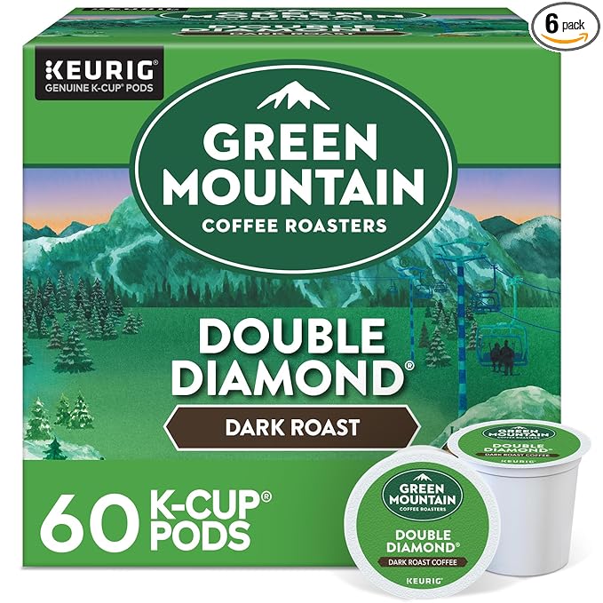 Green Mountain Coffee Roasters Double Diamond Keurig Single-Serve K-Cup pods Dark Roast Coffee 60 Count (6 Packs of 10)