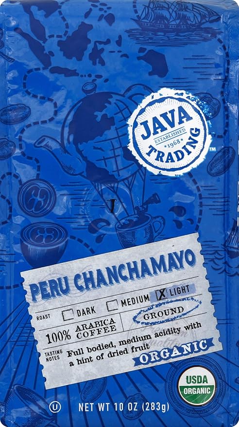 Java Trading Company Organic Ground Coffee Peru Chanchamayo 10 Oz