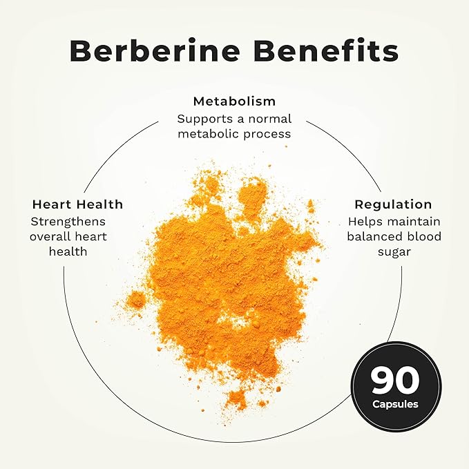 LifeSeasons Berberine - Support for Digestion Heart &amp Immune Health - Balances Sugar and Lipid Levels in Blood - 1000 mg per Serving - 90 Capsules
