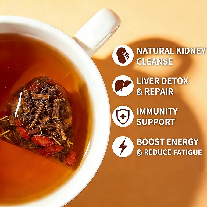 Harbique Dandelion Root Tea with Goji Berry &amp Jujube Dates Liver Cleanse &amp Detox Support Caffeine Free Herbal Tea for Immune Support &amp Gentle Energy 30 Pyramid Tea Bags
