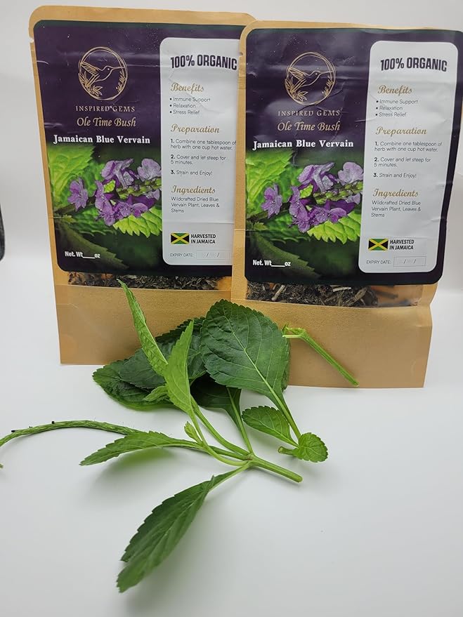 100% Jamaican Blue Vervain organic tea-2Pack-.handpicked in Jamaica- Blue Vervain herb Jamaica Bush tea Jamaican Herbs