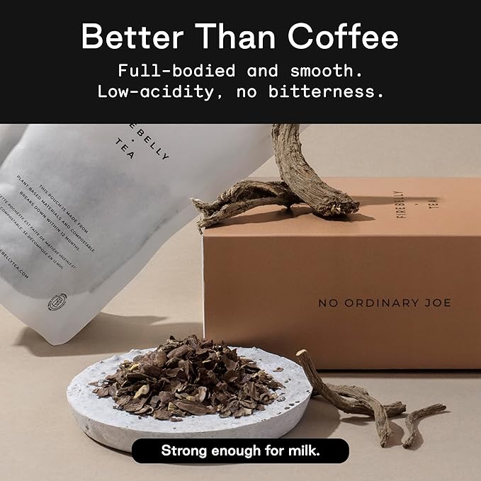 Firebelly Tea No Ordinary Joe Organic Yerba Mate Loose Leaf Tea with Cocoa and Roasted Chicory Coffee Alternative Herbal Tea Smooth Energy Bold Flavor 3.5 oz Pack of 1