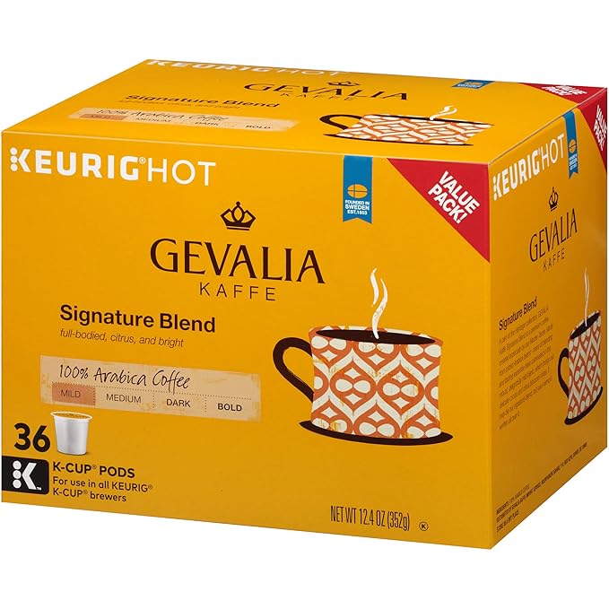 Gevalia Signature Blend Mild Roast K-Cup Coffee Pods (36 Pods)
