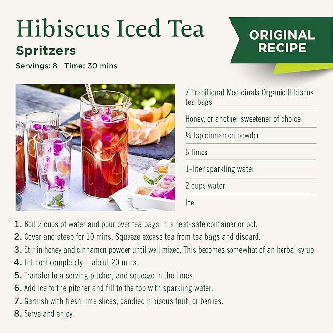 Traditional Medicinals - Organic Hibiscus Herbal Tea - Supports Heart Health - 96 Tea Bags Total (Pack of 12)