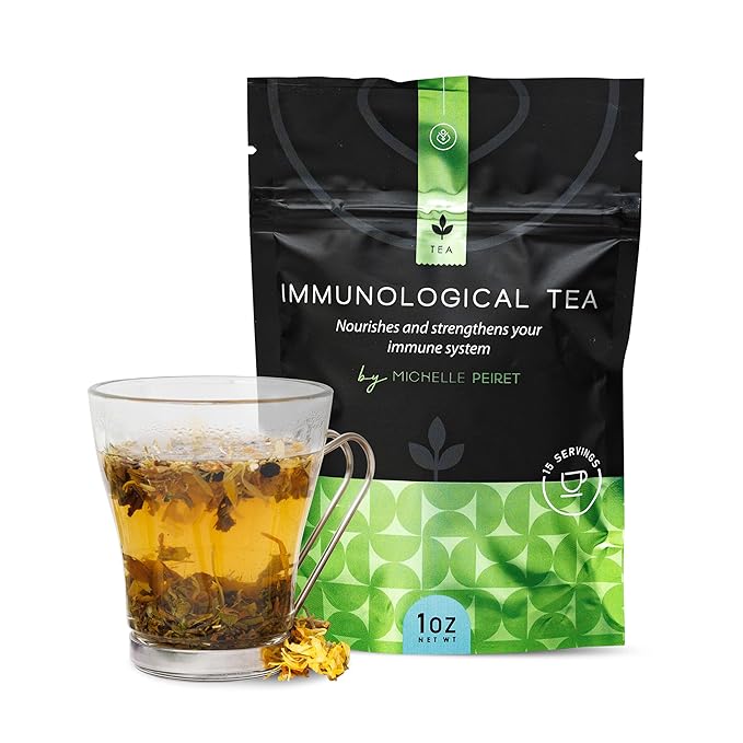 Michelle Peiret Immunity Tea Natural Green Tea Premium Blend for Immune System Support Antioxidant-Rich Rooibos Tea EGCG Source 15 Servings