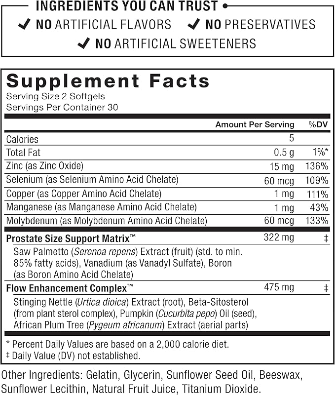 Force Factor Prostate 3-Pack Saw Palmetto and Beta Sitosterol Supplement for Men Prostate Health Support Size Support Urinary Relief Bladder Control Reduce Nighttime Urination 180 Softgels
