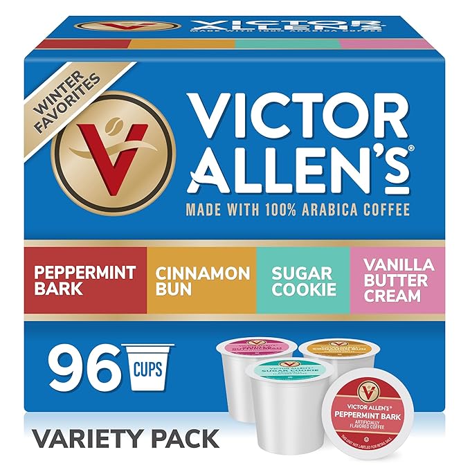 Victor Allen's Coffee Winter Wonderland Variety Pack 96 Count Single Serve Coffee Pods for Keurig K-Cup Brewers