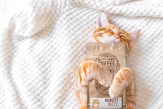 Kitty Town Coffee: Robust Roy Medium Roast Coffee From Brazil &amp Costa Rica 2lb (32oz) Whole Bean