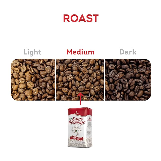 Café Santo Domingo 8 oz Bag Ground Coffee Medium Roast - Product from the Dominican Republic (Pack of 2)