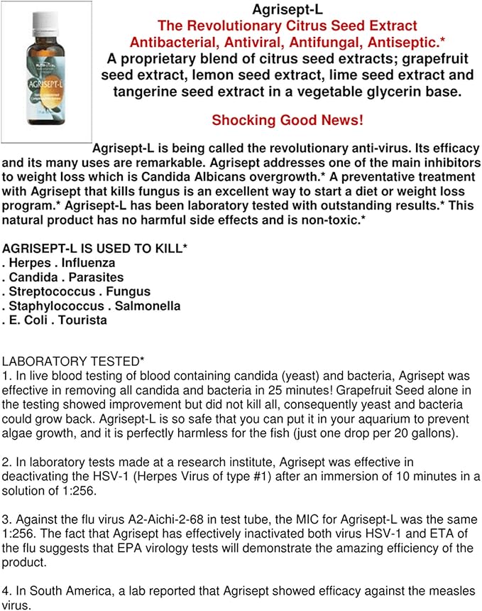Nutri-Diem Agrisept - L Antioxidant 30ml (1 oz) 3 Bottles