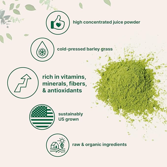 Micro Ingredients Organic Barley Grass Juice Powder 10 Ounce Cold Pressed US Grown Immune Vitamin Fibers Minerals Antioxidants and Protein Vegan