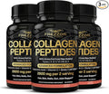 FREZZOR Collagen Peptides with UAF1000+ 100% Grass-Fed New Zealand Cattle Source Hydrolyzed Joint Skin Hair &amp Nail Support Amino Acids Anti-Aging 270 Capsules 3 Bottles