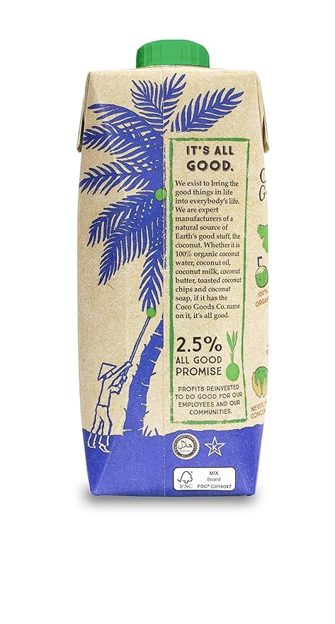 CocoGoodsCo Single-Origin 100% Organic Coconut Water Non-GMO Never from Concentrate (16.9 fl. oz 12 pack)