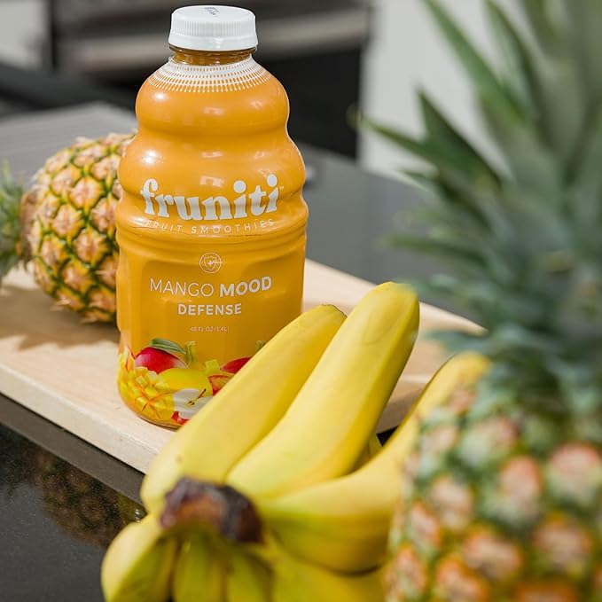 Fruniti Mango Smoothie Mix - Immunity + Antioxidants - No Sugar Added - Vitamin C Zinc &amp Echinacea - Pineapple Apple Banana Mango Purée - Makes 24 Smoothies