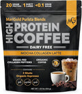MariGold High Protein Collagen Coffee - Mocha Collagen Latte Dairy Free 20g Grass-Fed Type I &amp III Collagen Peptides Energy Boost 2 Shots Organic Espresso Non-GMO 1 Lb Bag 15 Servings