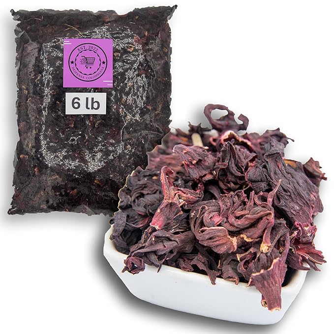 6 lbs Hibiscus Flowers Despensa Colombiana - Flor de Jamaica Bag Dried Hibiscus Flowers - Ideal for Juices infusions and Flor de Jamaica teas- Despensa Colombiana