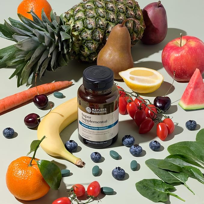 Nature's Sunshine Super Supplemental w/o Iron: Complete Multivitamin with Minerals Antioxidants &amp More for Overall Health Immune &amp Energy Support. 120 Tabs
