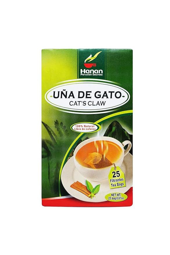 Hanan Peruvian Secrets Una De Gato Herbal Tea | 100% Natural Cat’s Claw Bark | 25 Tea Bags | Naturally Aids in Supporting a Healthy Immune System - 3 Pack