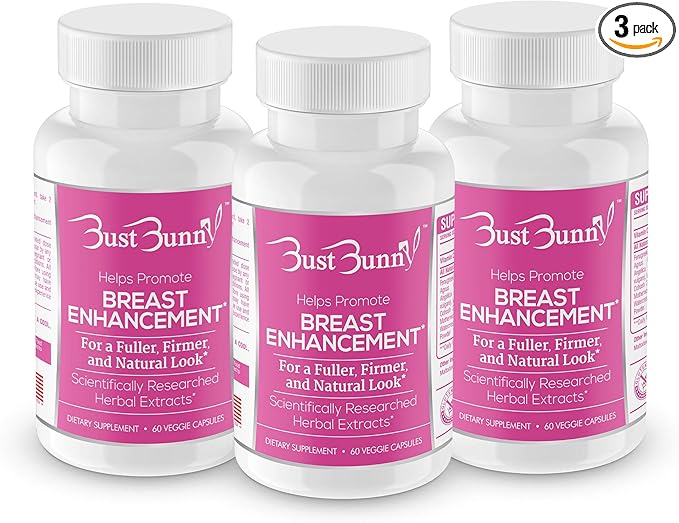 Breast Enhancement Pills - Vegan Friendly - 3 Month Supply | #1 Natural Way to a Fuller Firmer Look by BUST BUNNY