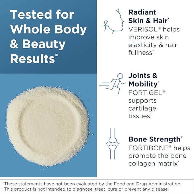 Designs for Health Whole Body Collagen Powder - Hydrolyzed Collagen Peptides Powder for Skin Joint + Bone Health - Fortigel Fortibone &amp Verisol Collagen for Women &amp Men Unflavored (10 Packe