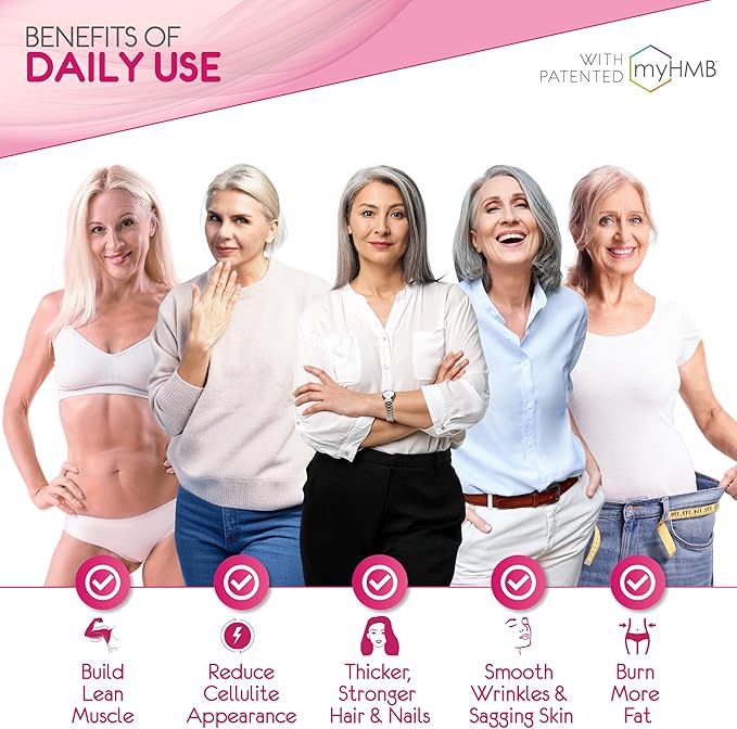 Powder Supplement for Women - with HMB Collagen Enhancer Plus Vitamin D3 K2 Horsetail + Biotin for Lean Muscle and Stronger Hair + Nails - 30 Powder Packets Strawberry Lemonade and Wildberry Bundle