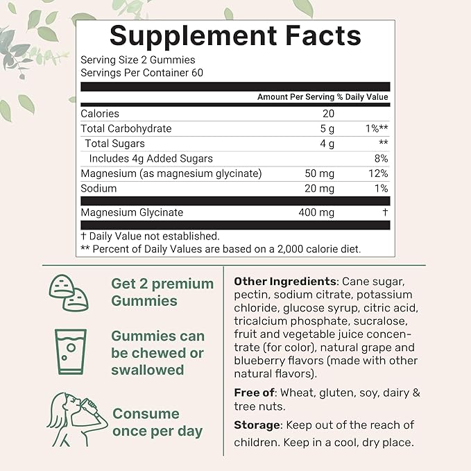Micro Ingredients Magnesium Glycinate Gummies &amp 8-in-1 Multi Collagen Powder | Bundle | Grape Blueberry | Potent Elemental + Chelated Form | Hydrolyzed Peptides + Biotin Hyaluronic Acid &amp Vi