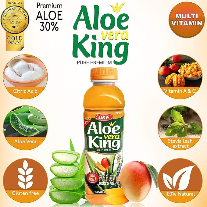 Okf Aloe Vera King Mango Drink 16.9oz (Pack of 10)