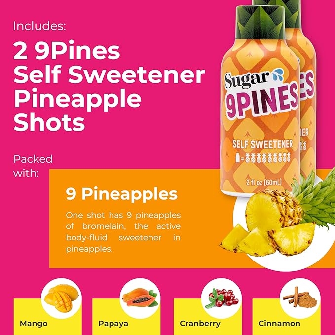 Sugar Splash Taste Sweeter Down There - 2 Taste Changing Tablets 2 9Pines Pineapple Shots &amp 1 DEEP Gag Suppressing Sucker Date Night Pack - Body Fluid Sweetener and Flavor Enhancer
