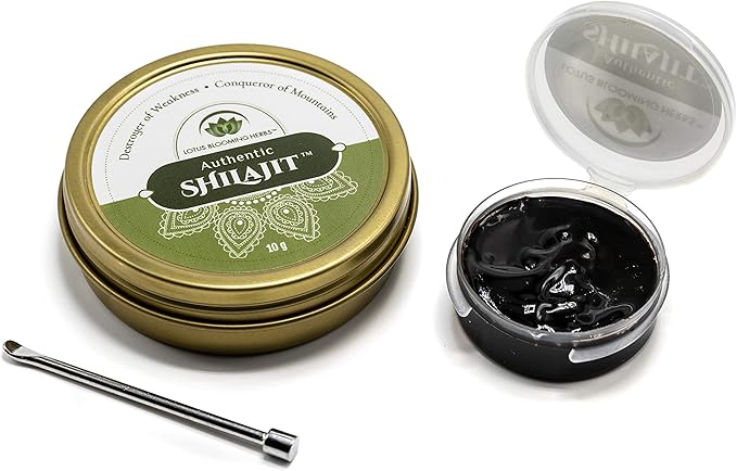 Authentic Shilajit – 100% Pure Gold Grade Himalayan Shilajit Resin with Fulvic Acid &amp Trace Minerals | Supports Healthy Energy Stamina &amp Strength | Lotus Blooming Herbs | 10 Grams