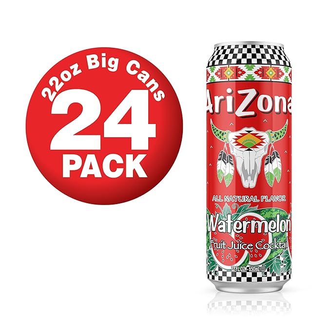 AriZona Watermelon Juice Cocktail - Big Can 22 Fl Oz (Pack of 24)