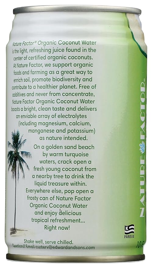 Nature Factor Organic Coconut Water 10 oz. (Pack of 12)