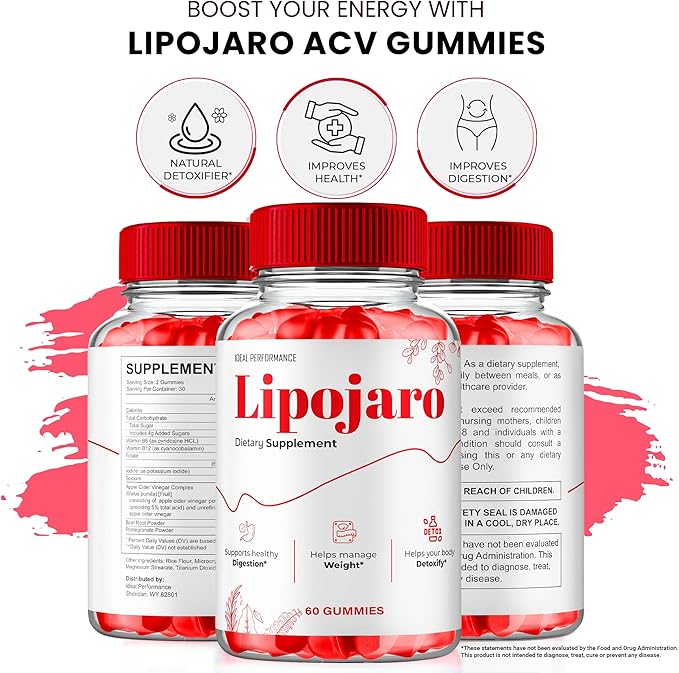 LipoJaro Keto ACV Gummies LipoJaro ACV Supplement Gummies - Maximum Strength LipoJaroKeto+ ACV Gummys All Natural Support Formula Keto+ACV Advanced Formula Lipo Jaro Reviews (2 Pack)
